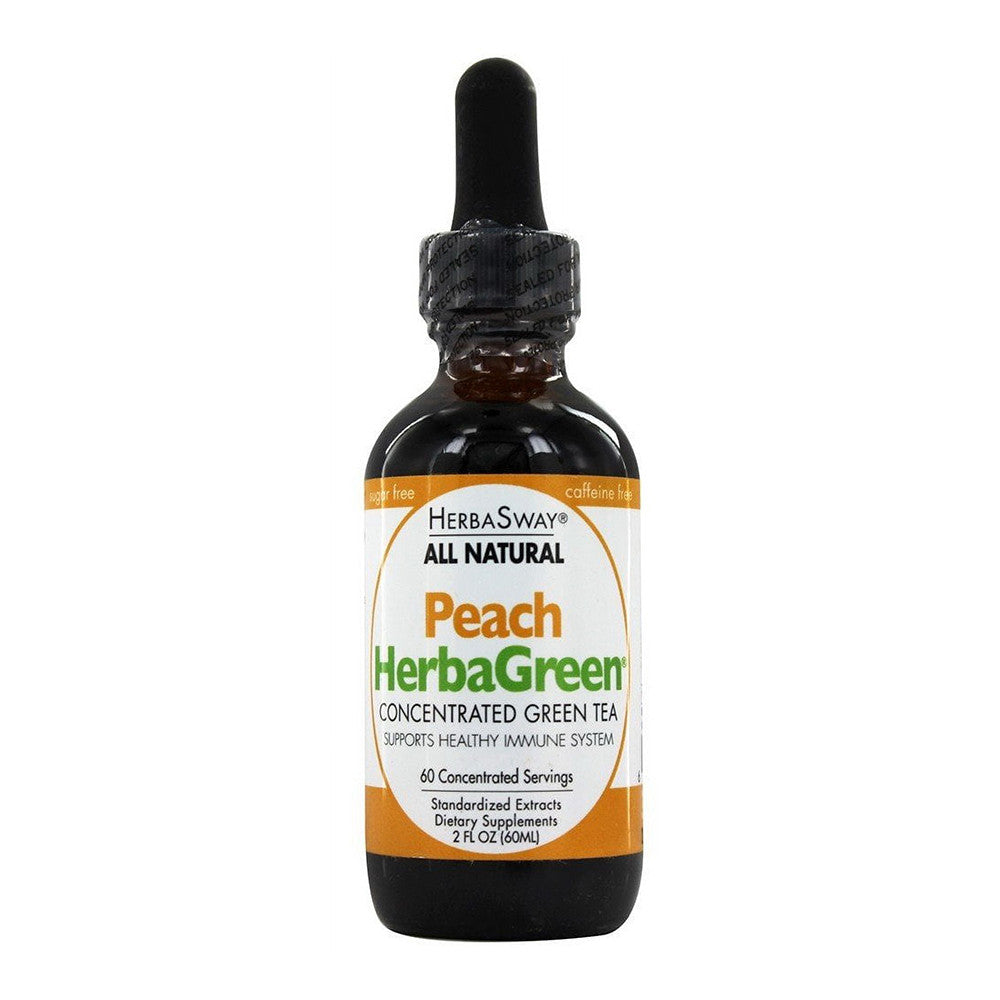 HerbaSway Peach All Natural HerbaGreen Tea Supplements Extract For Healthy Immune System, 2 Oz